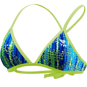 TYR DuraFast One Hiromi Bali Tieback Swim Top Yellow Blue - Small 4/6